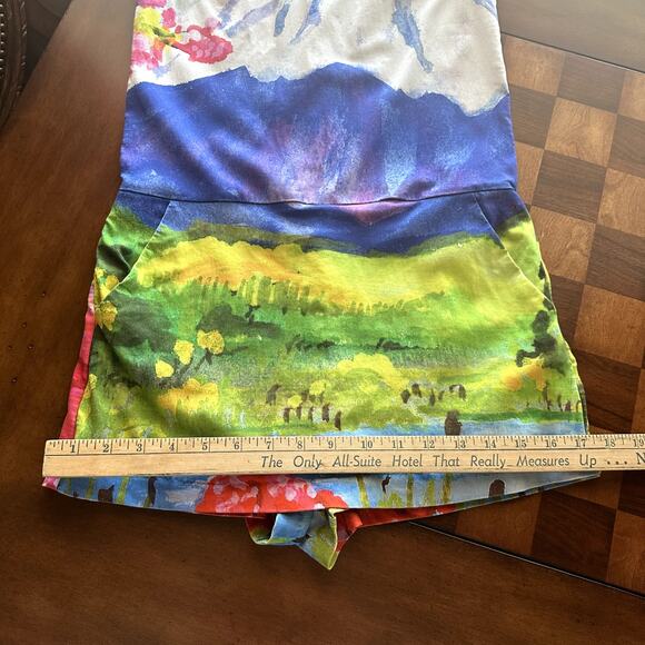 Desigual Fitted Woman Uneven Japanese Print Stretch Dress/Skort XS - Picture 9 of 11